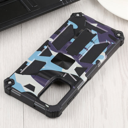 For Samsung Galaxy A13 5G Camouflage Armor Kickstand TPU + PC Magnetic Phone Case(Light Blue) by buy2fix
