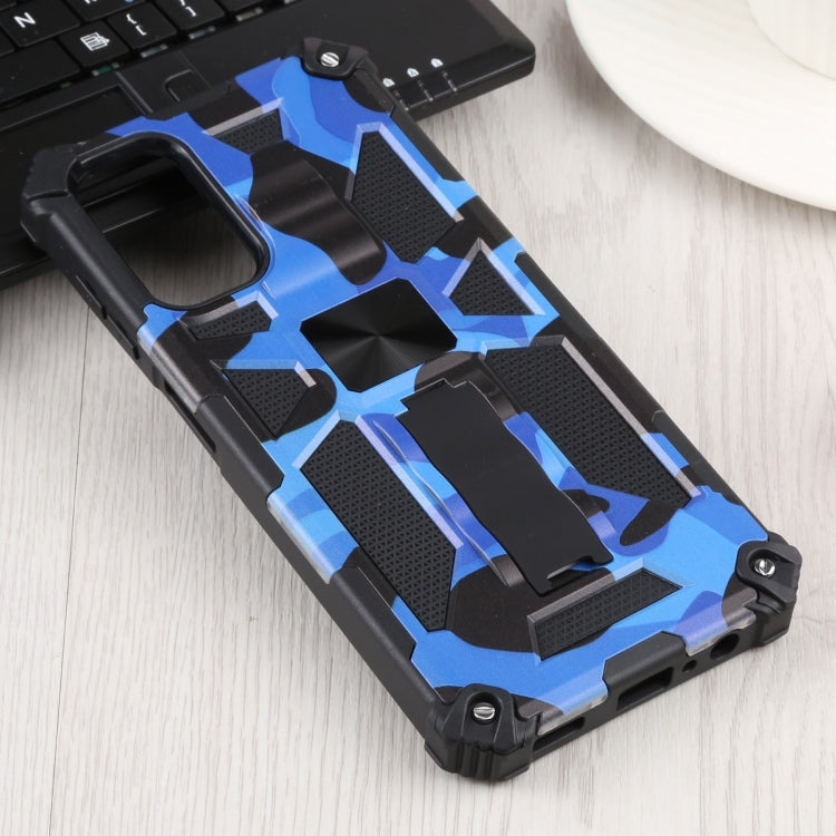For Samsung Galaxy A13 5G Camouflage Armor Kickstand TPU + PC Magnetic Phone Case(Dark Blue) by buy2fix