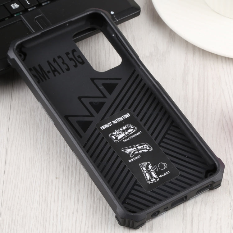 For Samsung Galaxy A13 5G Camouflage Armor Kickstand TPU + PC Magnetic Phone Case(Dark Blue) by buy2fix