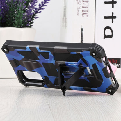 For Samsung Galaxy A13 5G Camouflage Armor Kickstand TPU + PC Magnetic Phone Case(Dark Blue) by buy2fix