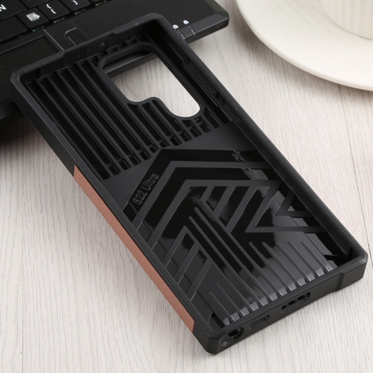 For Samsung Galaxy S22 Ultra 5G Sliding Camera Cover Design PC + TPU Shockproof Phone Case with Ring Holder & Card Slot(Rose Gold) by buy2fix