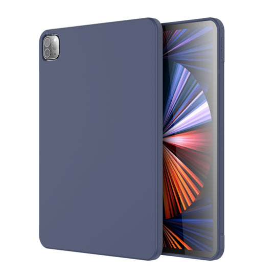 For iPad Pro 12.9 inch 2022 / 2021 / 2020 Mutural Silicone Microfiber Tablet Case(Midnight Blue)