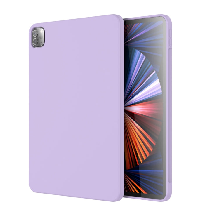 For iPad Pro 12.9  inch 2022 / 2021 / 2020 Mutural Silicone Microfiber Tablet Case(Lavender) - iPad Pro 12.9 (2022/2021) Cases by Mutural | Online Shopping UK | buy2fix