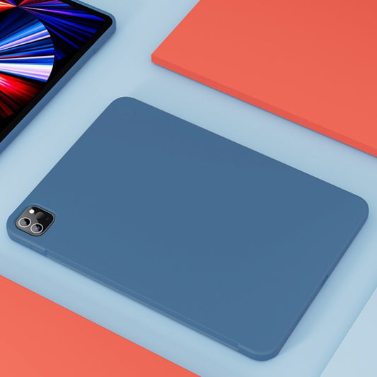 For iPad Pro 12.9 inch 2022 / 2021 / 2020 Mutural Silicone Microfiber Tablet Case(Lavender) by Mutural