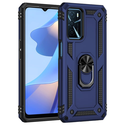 For OPPO A16 Shockproof TPU + PC Phone Case(Blue) by buy2fix
