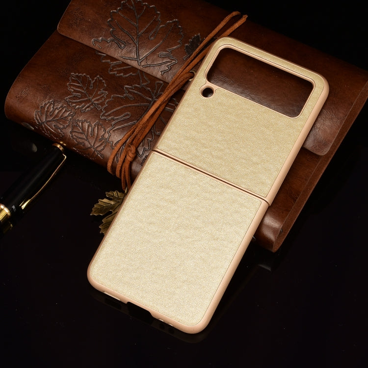 For Samsung Galaxy Z Flip3 5G Plain Texture Phone Case(Gold) by buy2fix