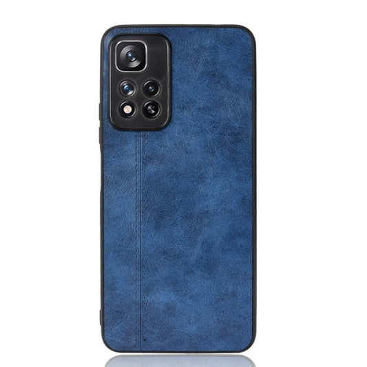 For Xiaomi Redmi Note 11 Pro Sewing Cow Pattern Skin Phone Case(Blue) by buy2fix