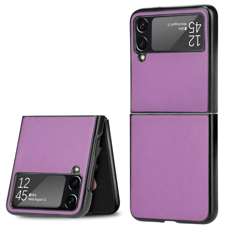For Samsung Galaxy Z Flip3 5G Litchi Texture Phone Case(Purple) by buy2fix