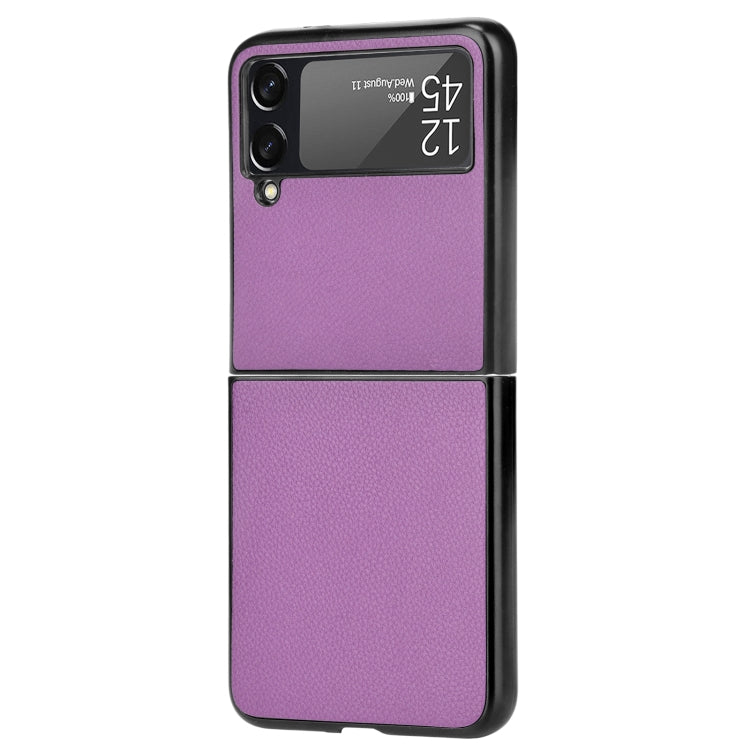 For Samsung Galaxy Z Flip3 5G Litchi Texture Phone Case(Purple) by buy2fix