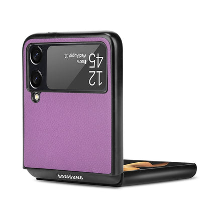 For Samsung Galaxy Z Flip3 5G Litchi Texture Phone Case(Purple) by buy2fix