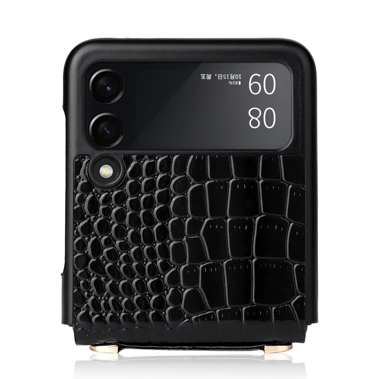 For Samsung Galaxy Z Flip3 5G Siamese Pearl Texture Phone Case with Lanyard(Black) by buy2fix