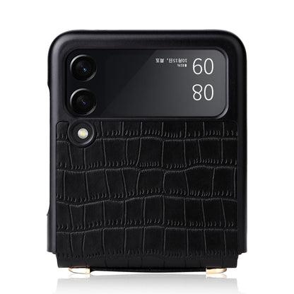 For Samsung Galaxy Z Flip3 5G Siamese Bamboo Texture Phone Case with Lanyard(Black) by buy2fix