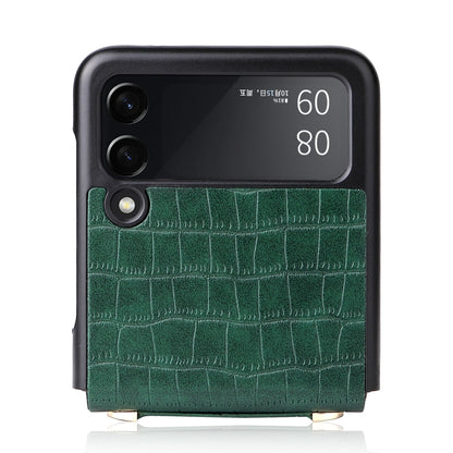 For Samsung Galaxy Z Flip3 5G Siamese Bamboo Texture Phone Case with Lanyard(Green) by buy2fix