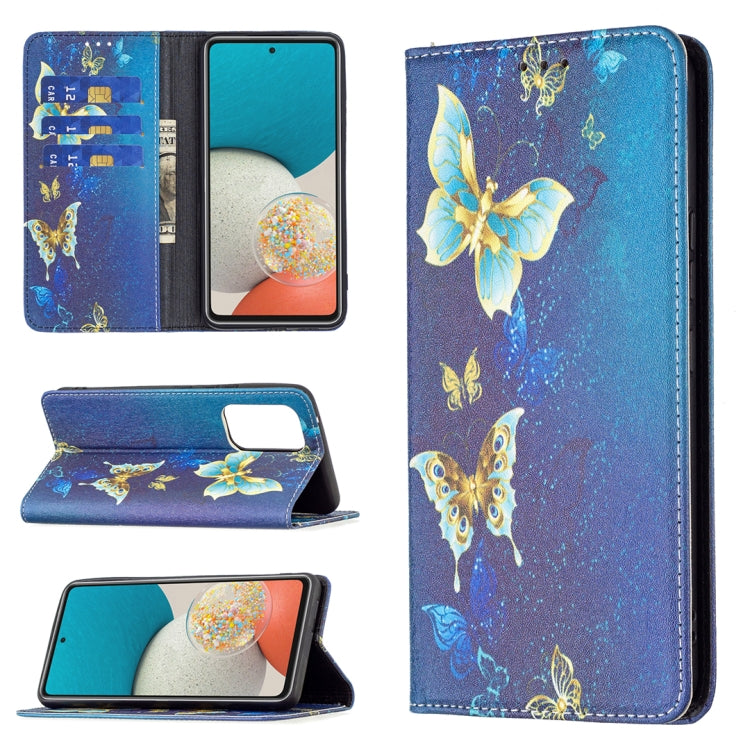 For Samsung Galaxy A53 5G Colored Drawing Pattern Invisible Magnetic PU Leather Phone Case(Kingdee) by buy2fix