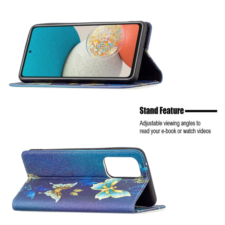 For Samsung Galaxy A53 5G Colored Drawing Pattern Invisible Magnetic PU Leather Phone Case(Kingdee) by buy2fix
