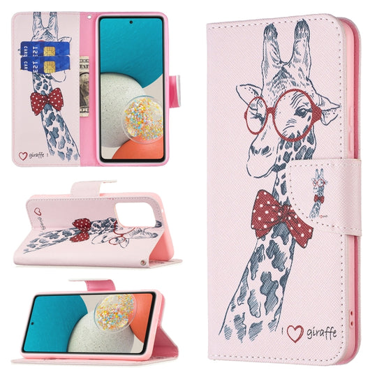 For Samsung Galaxy A53 5G Colored Drawing Pattern Leather Phone Case(Deer)