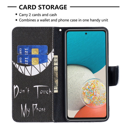 For Samsung Galaxy A53 5G Colored Drawing Pattern Leather Phone Case(Smirk) by buy2fix