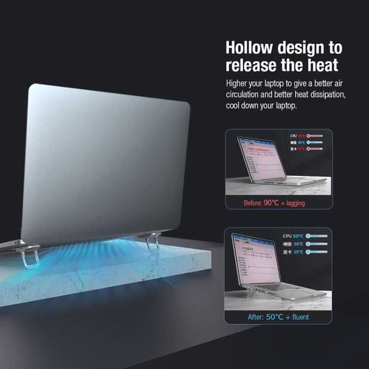 NILLKIN Bolster Plus Sticky Three-speed Adjustable Zinc Alloy Laptop Holder(Space Gray) - MacBook Holder by NILLKIN | Online Shopping UK | buy2fix
