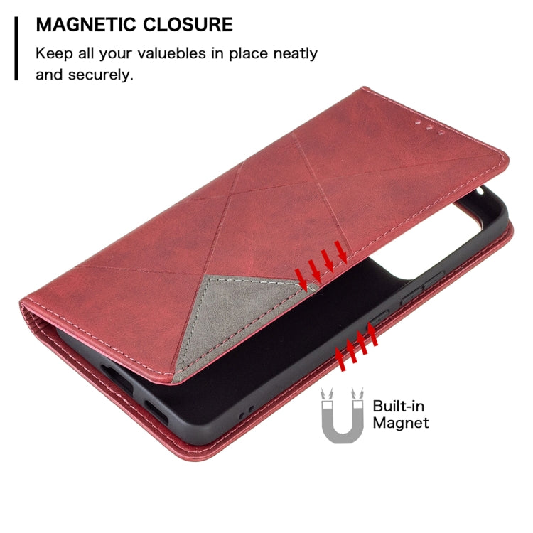 For Samsung Galaxy A53 5G Prismatic Invisible Magnetic Leather Phone Case(Red) by buy2fix