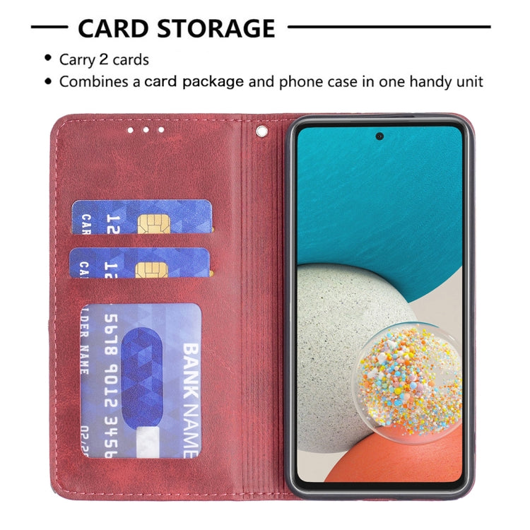 For Samsung Galaxy A53 5G Prismatic Invisible Magnetic Leather Phone Case(Red) by buy2fix