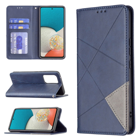 For Samsung Galaxy A53 5G Prismatic Invisible Magnetic Leather Phone Case(Blue)