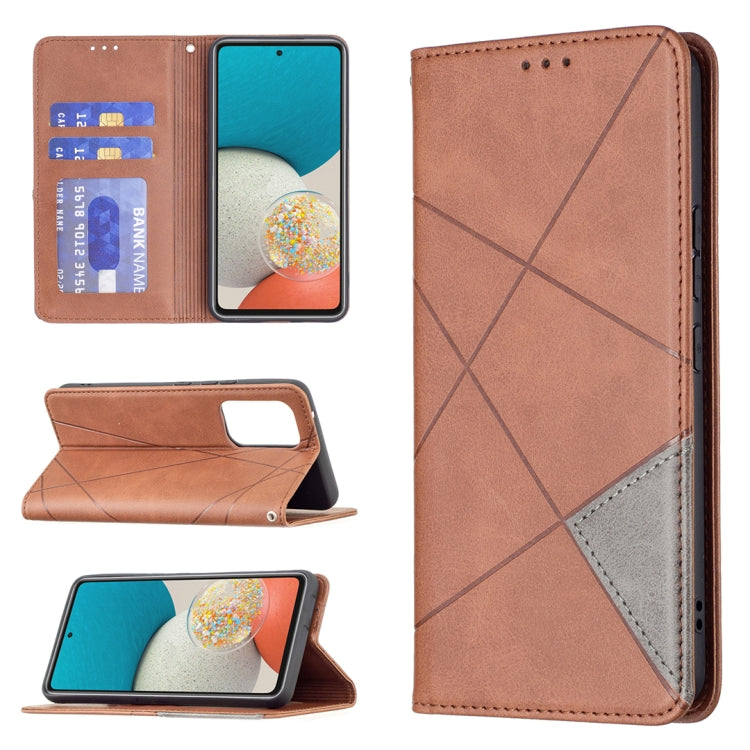 For Samsung Galaxy A53 5G Prismatic Invisible Magnetic Leather Phone Case(Brown) by buy2fix