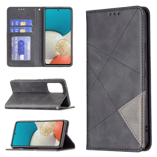 For Samsung Galaxy A53 5G Prismatic Invisible Magnetic Leather Phone Case(Black)