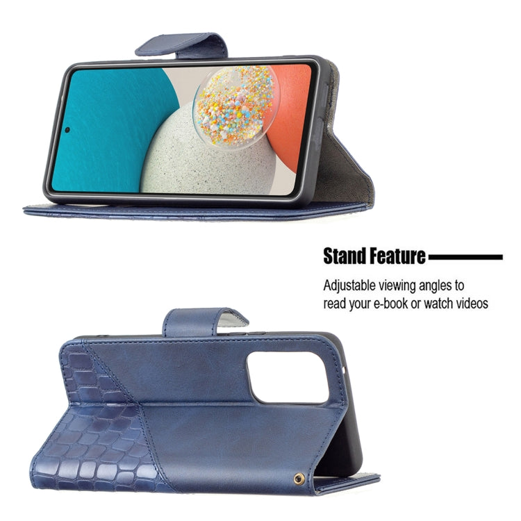 For Samsung Galaxy A53 5G Matching Color Crocodile Texture PU Leather Phone Case(Blue) by buy2fix
