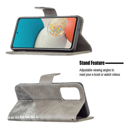 For Samsung Galaxy A53 5G Matching Color Crocodile Texture PU Leather Phone Case(Grey) by buy2fix