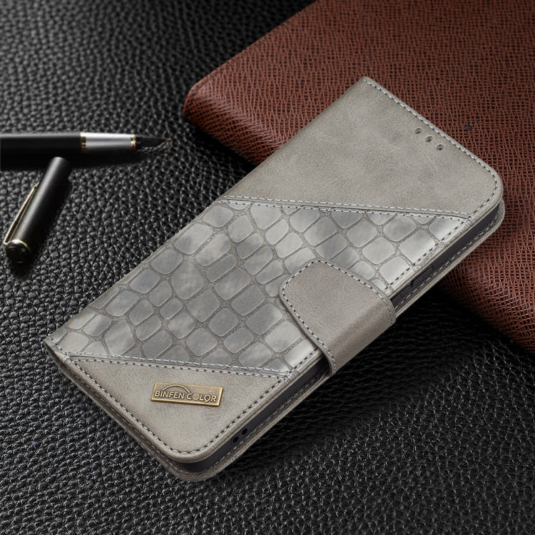 For Samsung Galaxy A53 5G Matching Color Crocodile Texture PU Leather Phone Case(Grey) by buy2fix