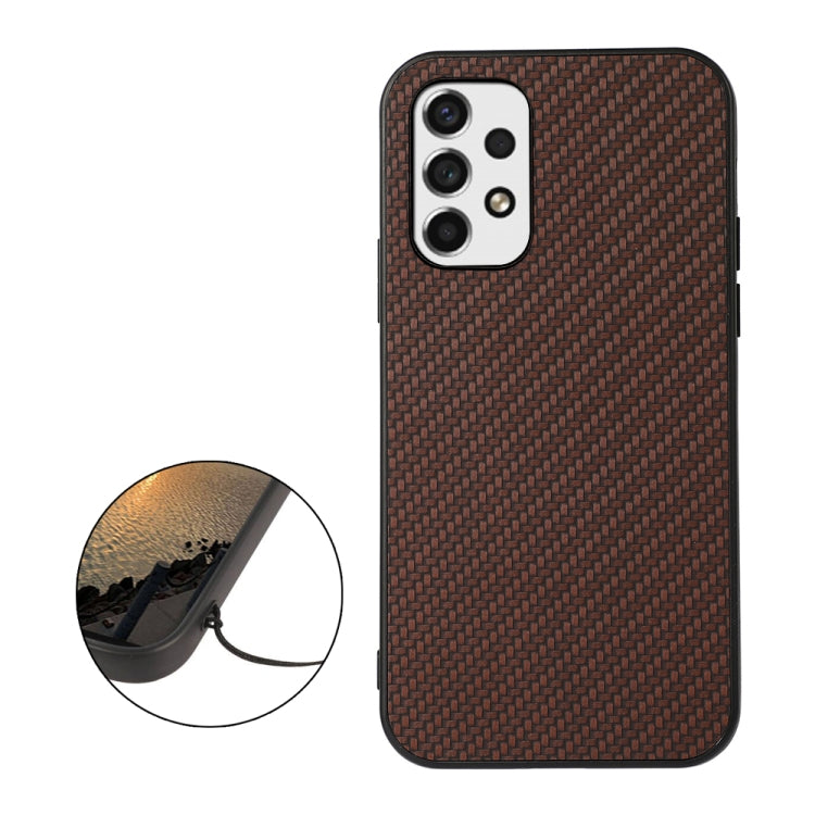 For Samsung Galaxy A53 5G Carbon Fiber Skin Phone Case(Brown) by buy2fix