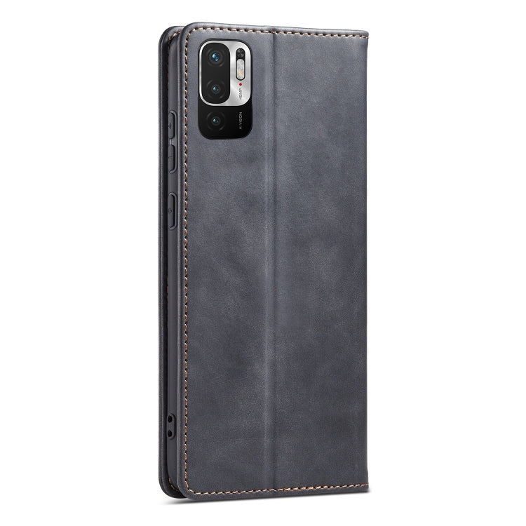 For Xiaomi Redmi Note 10 5G Magnetic Dual-fold Leather Phone Case(Black) by buy2fix