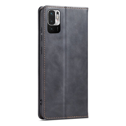 For Xiaomi Redmi Note 10 5G Magnetic Dual-fold Leather Phone Case(Black) by buy2fix