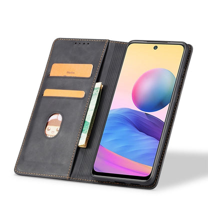 For Xiaomi Redmi Note 10 5G Magnetic Dual-fold Leather Phone Case(Black) by buy2fix