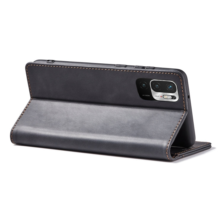 For Xiaomi Redmi Note 10 5G Magnetic Dual-fold Leather Phone Case(Black) by buy2fix