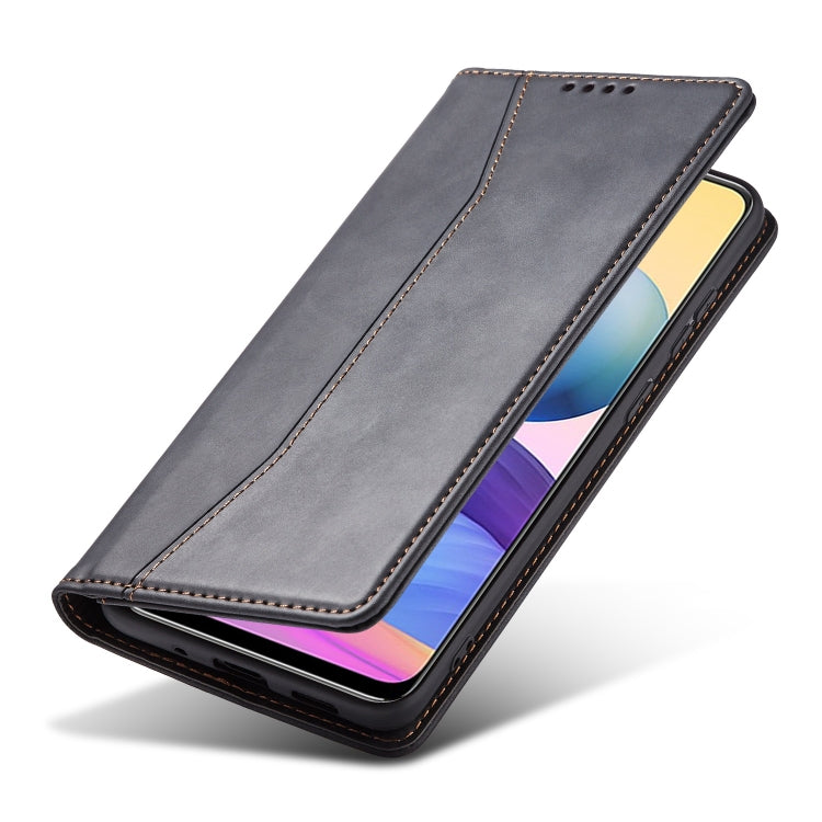 For Xiaomi Redmi Note 10 5G Magnetic Dual-fold Leather Phone Case(Black) by buy2fix