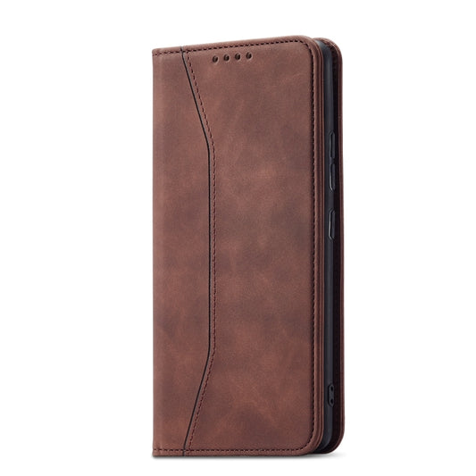 For Xiaomi Redmi Note 11 5G Magnetic Dual-fold Leather Phone Case(Coffee) by buy2fix