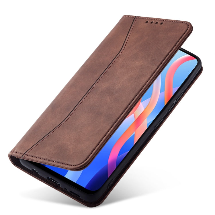 For Xiaomi Redmi Note 11 5G Magnetic Dual-fold Leather Phone Case(Coffee) by buy2fix