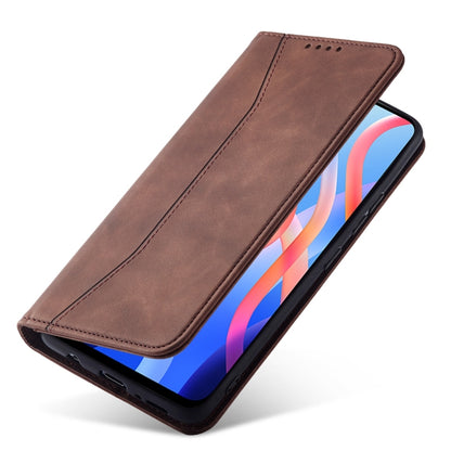 For Xiaomi Redmi Note 11 5G Magnetic Dual-fold Leather Phone Case(Coffee) by buy2fix