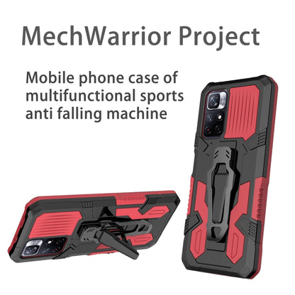 For Xiaomi Redmi Note 11 5G Armor Warrior PC + TPU Phone Case(Red) - Xiaomi Cases by buy2fix | Online Shopping UK | buy2fix