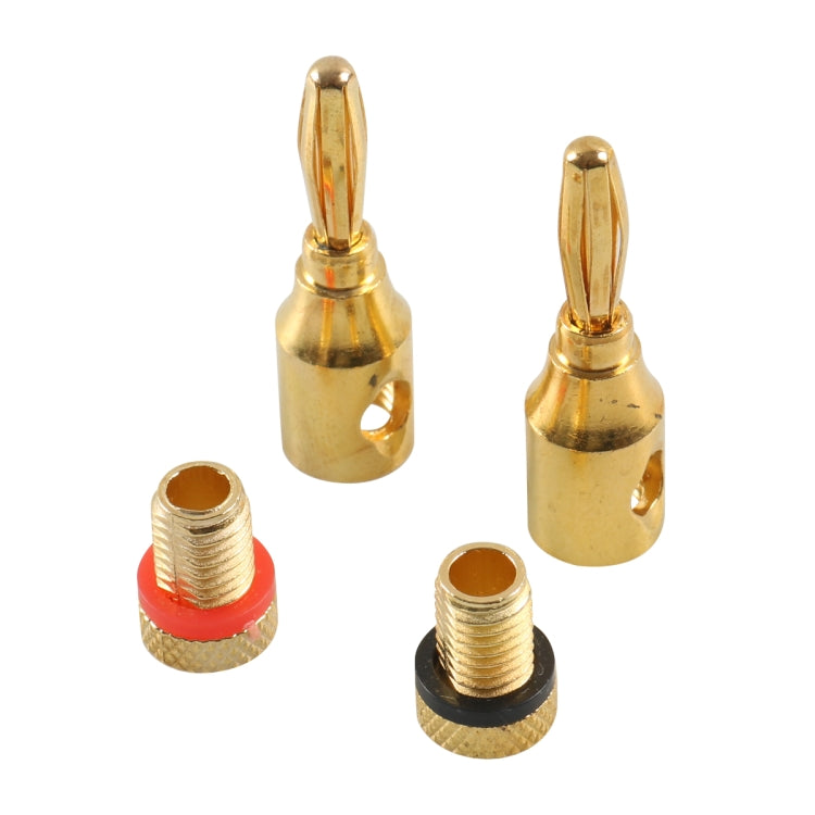 A6520 12 in 1 Car Gold-plated Red and Black 4mm Banana Head Audio Plug by buy2fix