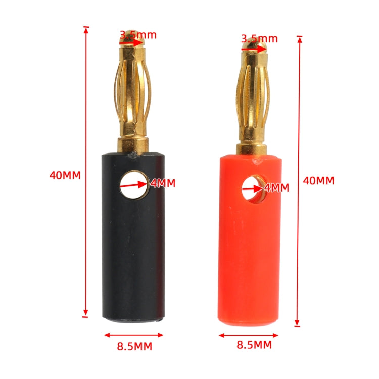 A6545 10 in 1 Car Red and Black Cover Gold-plated 4mm Banana Head Audio Plug - In Car by buy2fix | Online Shopping UK | buy2fix