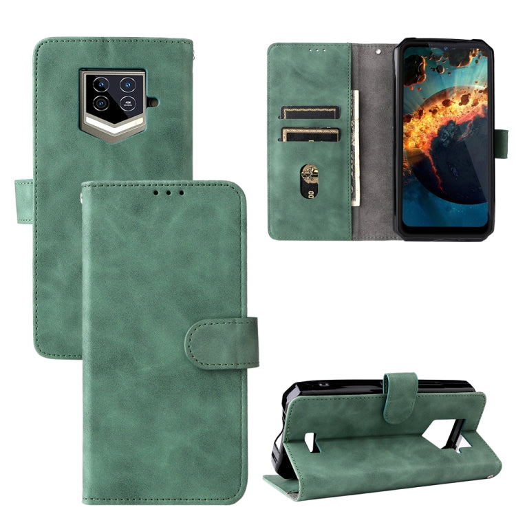 For Oukitel WP15 5G Solid Color Skin Feel Magnetic Buckle Leather Phone Case(Green) - More Brand by buy2fix | Online Shopping UK | buy2fix