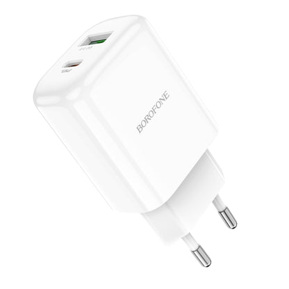 Borofone BN4 Potential PD20W Type-C + QC3.0 USB Charger, EU Plug(White) - Apple Accessories by Borofone | Online Shopping UK | buy2fix