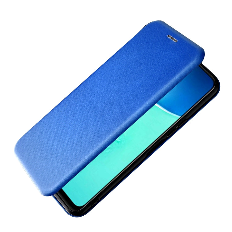 For vivo Y15s / Y15a Carbon Fiber Texture Horizontal Flip Leather Phone Case(Blue) - vivo Cases by buy2fix | Online Shopping UK | buy2fix