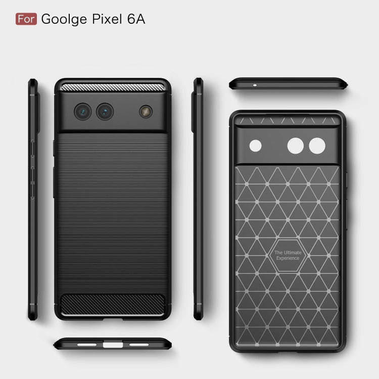 For Google Pixel 6a Brushed Carbon Fiber Texture Shockproof TPU Phone Case(Black) by buy2fix