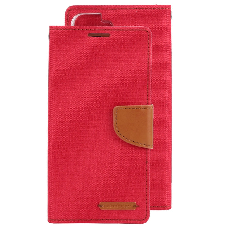 For Samsung Galaxy S22 5G GOOSPERY CANVAS DIARY Canvas Texture Leather Phone Case(Red) - Galaxy S22 5G Cases by GOOSPERY | Online Shopping UK | buy2fix