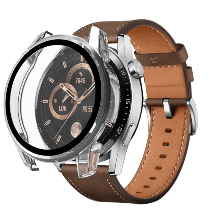 For Huawei Watch GT 3 46mm PC + Tempered Glass Watch Protective Case(Transparent) by buy2fix