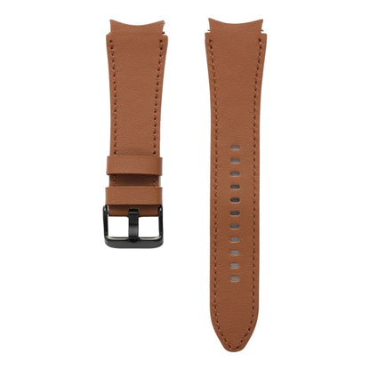 For Samsung Galaxy Watch4 40mm/44mm Double-sided Leather Watch Band(Black) - Watch Bands by buy2fix | Online Shopping UK | buy2fix