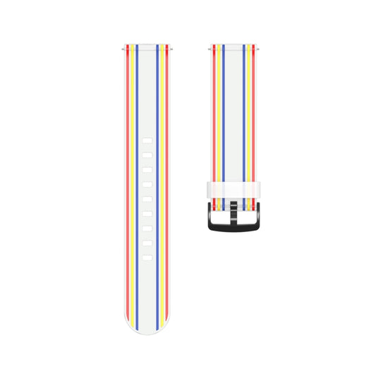 20mm Stripe Silicone Watch Band(White) by buy2fix